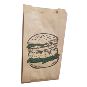 Hamburger Baskılı Kağıt Poşet (16x7,5x29)